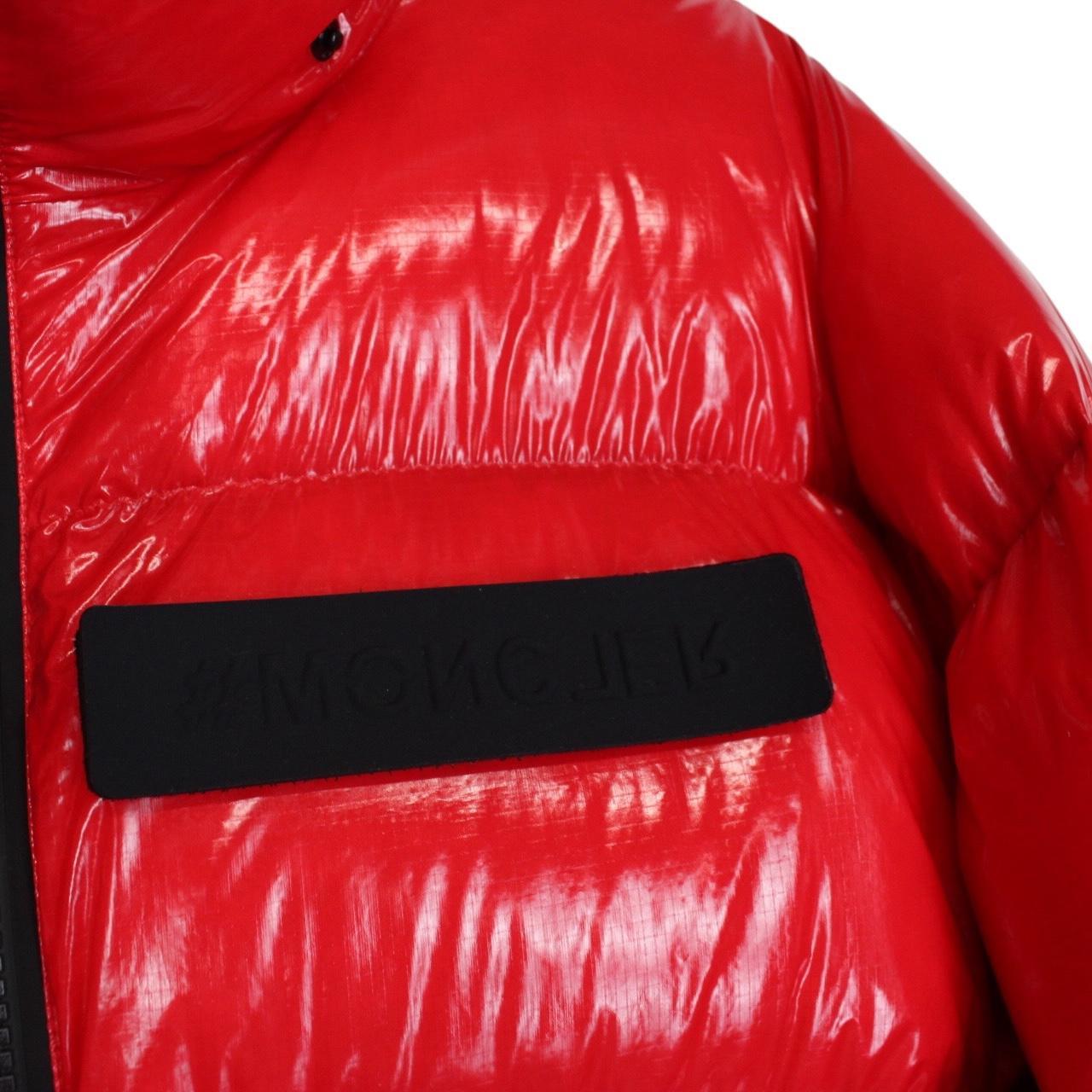 Moncler Grenoble Verrand Red and Black Full Zip Nylon Down Jacket