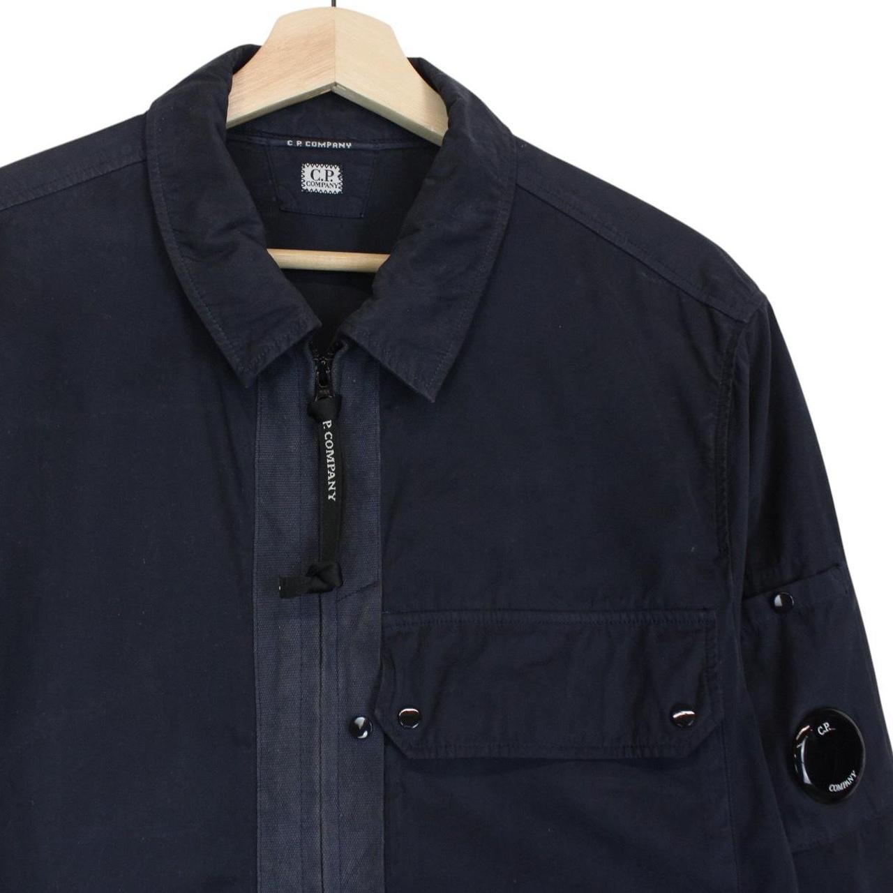 CP Company Navy Blue Full Zip Lens Overshirt Jacket