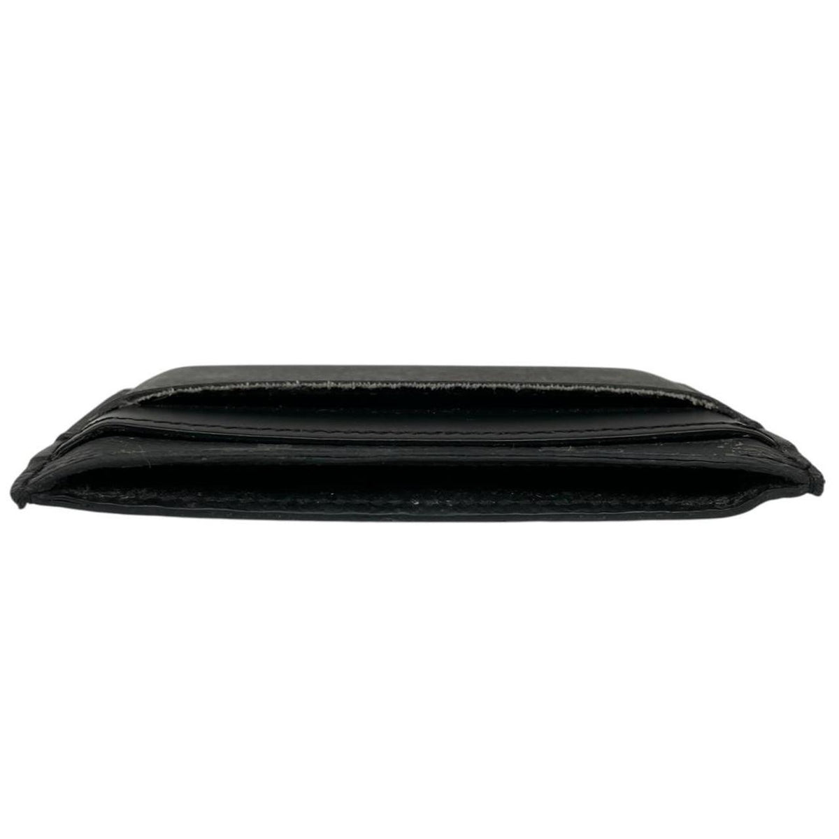 Louis Vuitton black and grey coated canvas double card holder with monogram pattern.