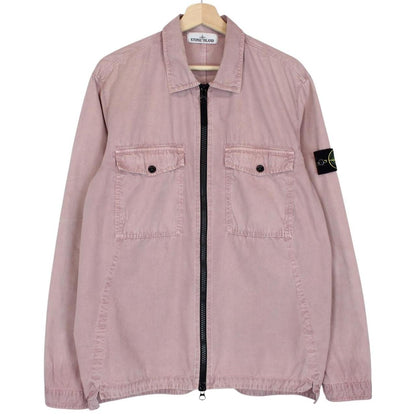 Stone Island AW 2018 Pink Full Zip Cotton Overshirt Jacket