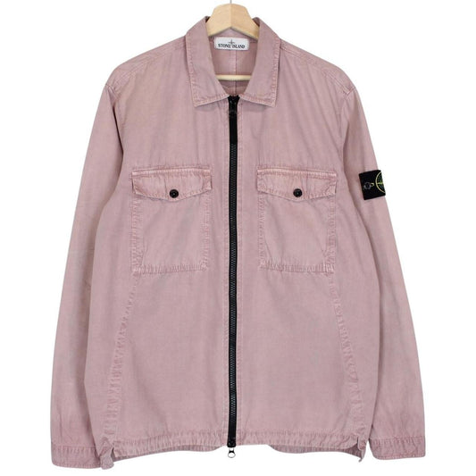 Stone Island AW 2018 Pink Full Zip Cotton Overshirt Jacket