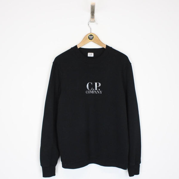CP Company Black Logo Print Cotton Sweatshirt Jumper