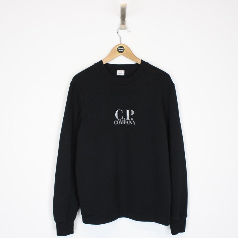 CP Company Black Logo Print Cotton Sweatshirt Jumper