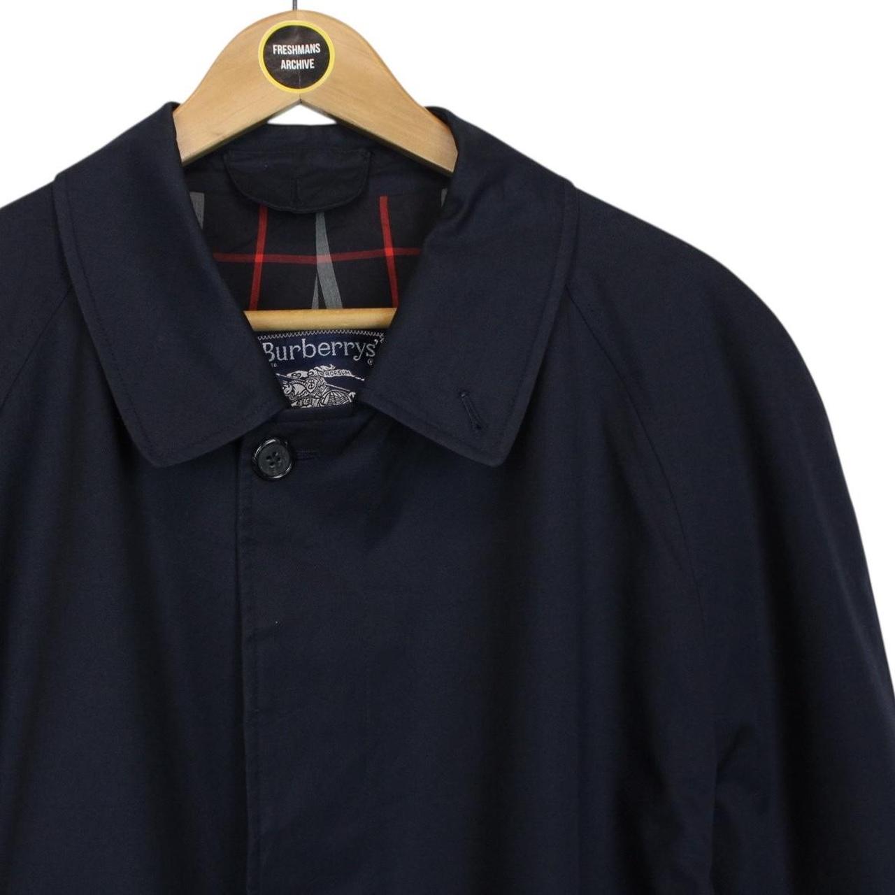 Vintage 90s Burberry Navy Blue Belted Single Breasted Trench Coat