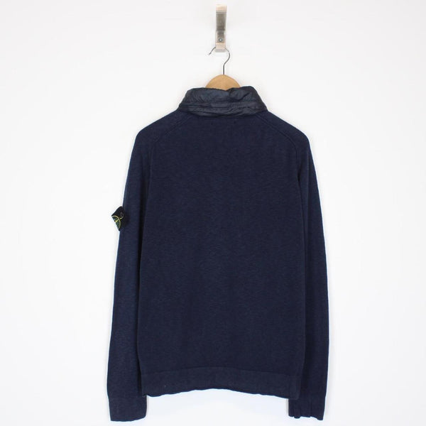 Stone Island SS 2012 Navy Blue Cotton Knit Full Zip Hoodie