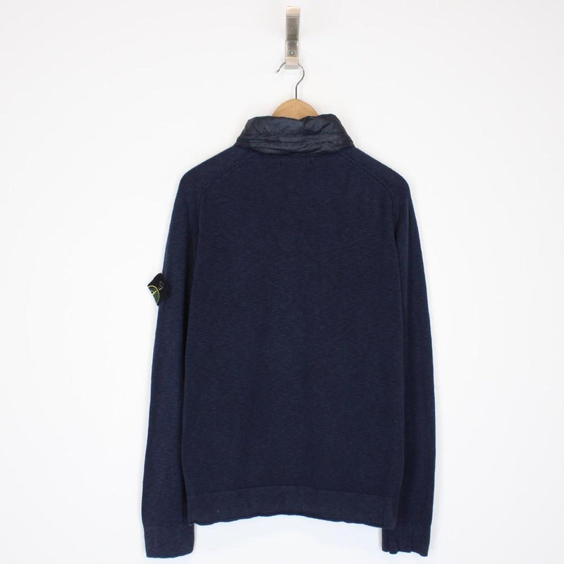 Stone Island SS 2012 Navy Blue Cotton Knit Full Zip Hoodie