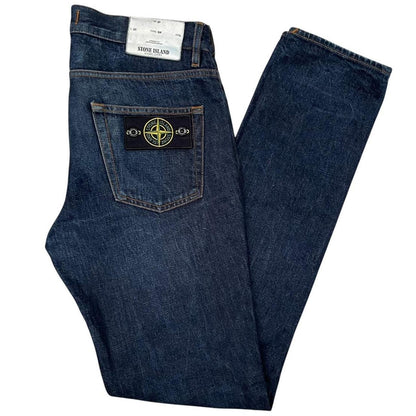 Stone Island AW 2018 Navy Blue Skinny Fit Denim Jeans