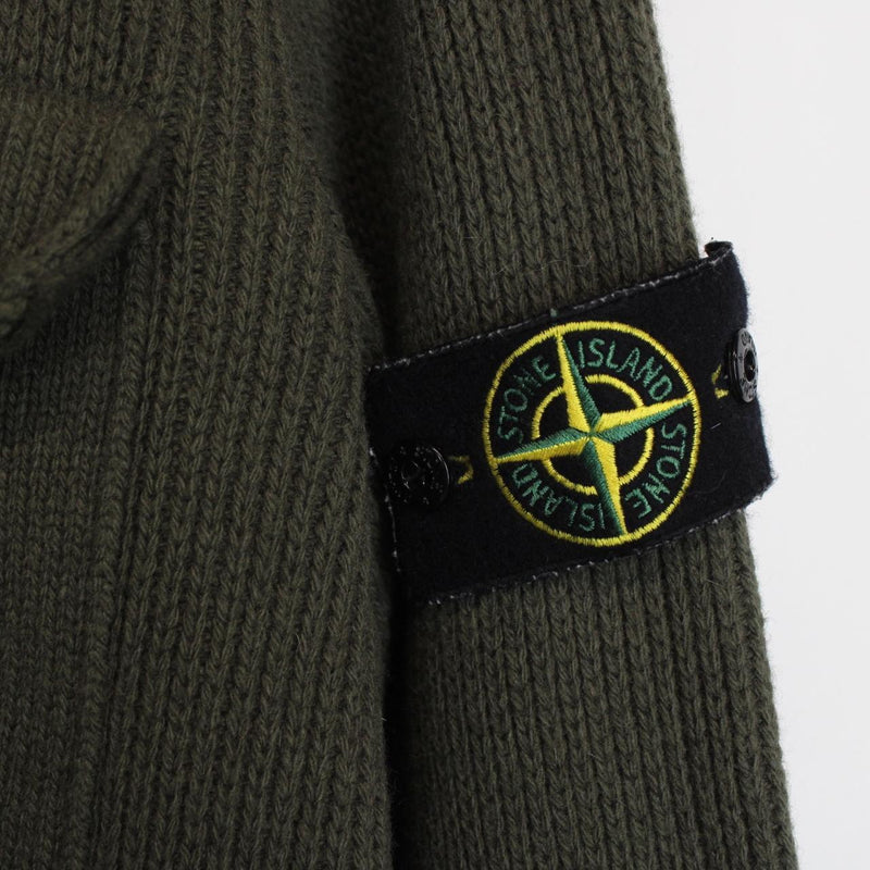 Stone Island AW 2009 Green Heavy Wool Knit Military Style Jumper