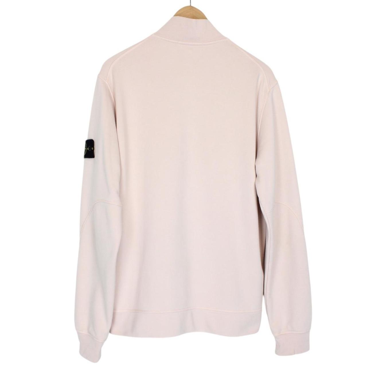 Stone Island SS 2021 Pink Full Zip Cotton Sweatshirt Jumper