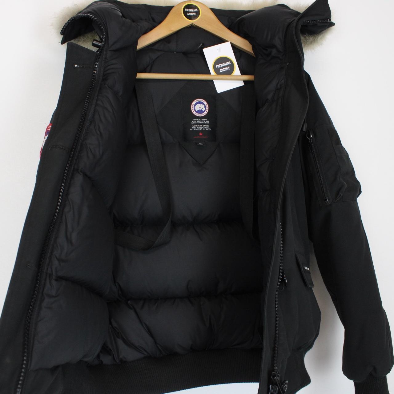Canada Goose Black Chilliwack Bomber Down Jacket with Fur Trim