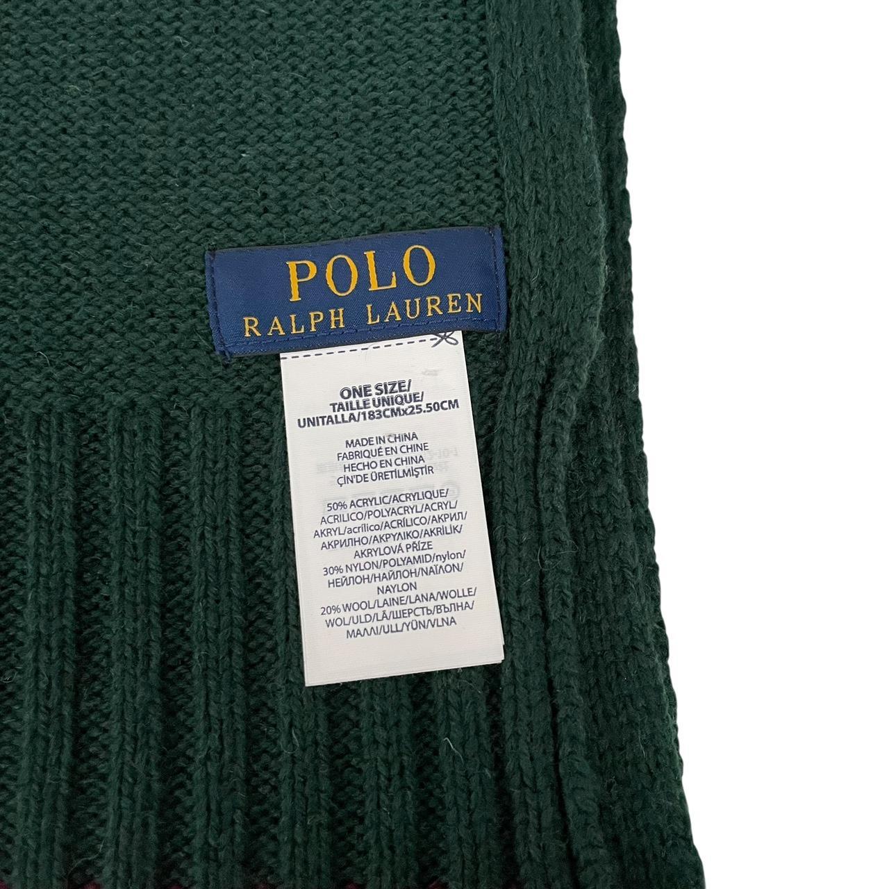 Polo Ralph Lauren Polo Bear Dark Green Wool Blend Scarf