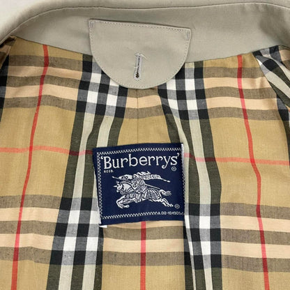 Vintage 90s Burberry Beige Single Breasted Trench Coat