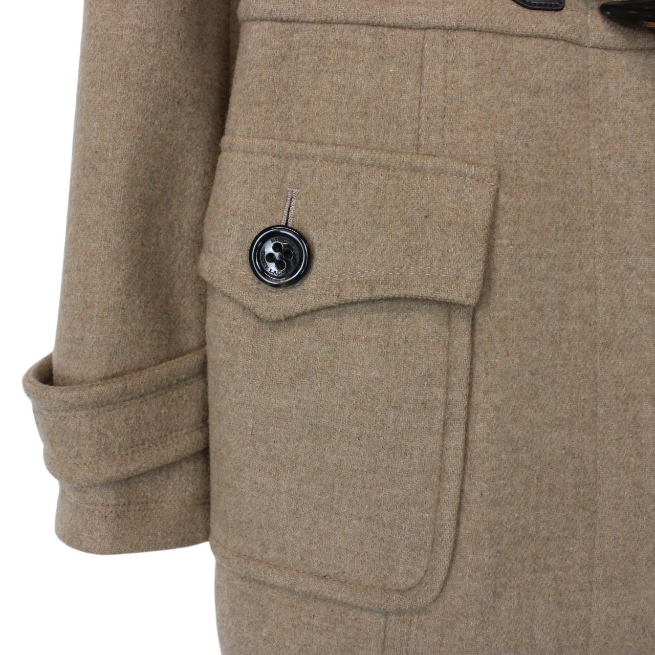 Vintage Burberry Blue Label Beige Nova Check Wool Duffle Coat