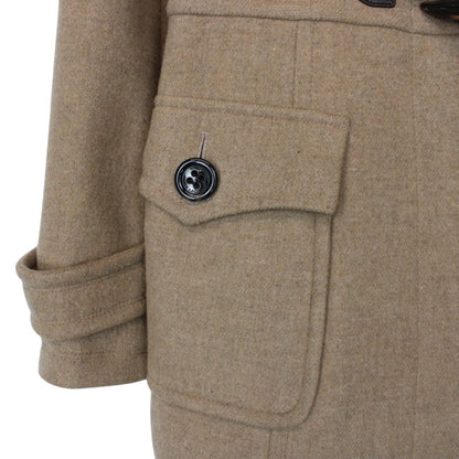 Vintage Burberry Blue Label Beige Nova Check Wool Duffle Coat