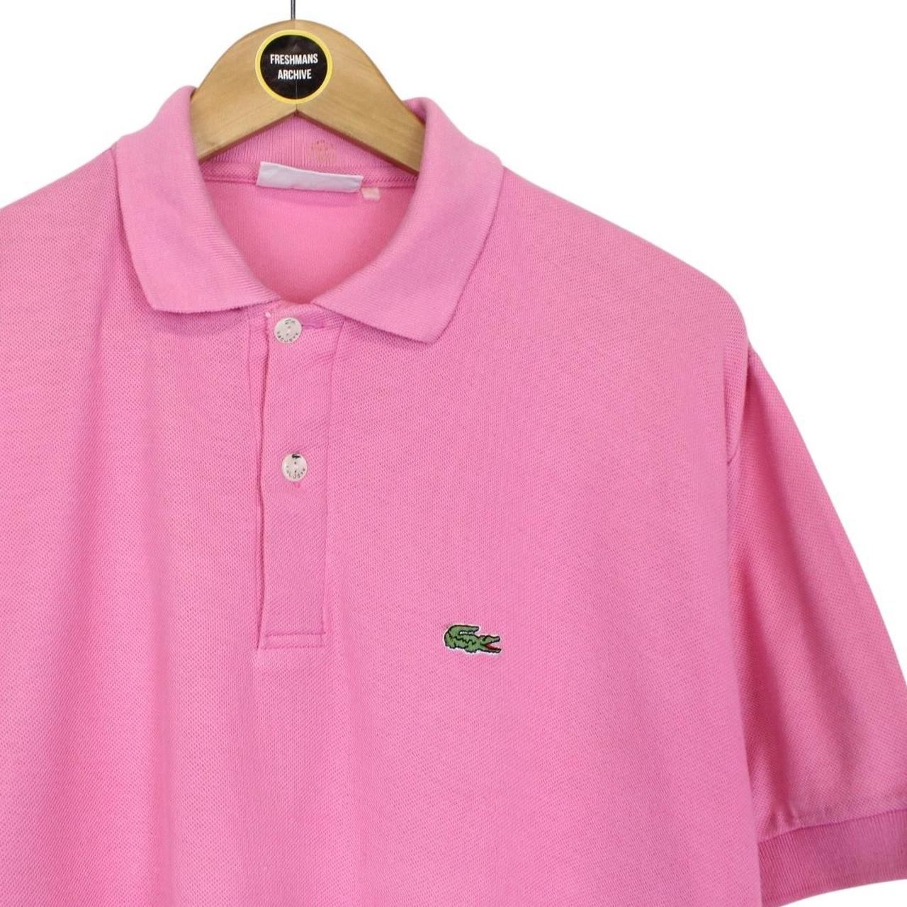 Vintage 90s Lacoste Pink Short Sleeve Cotton Polo Shirt