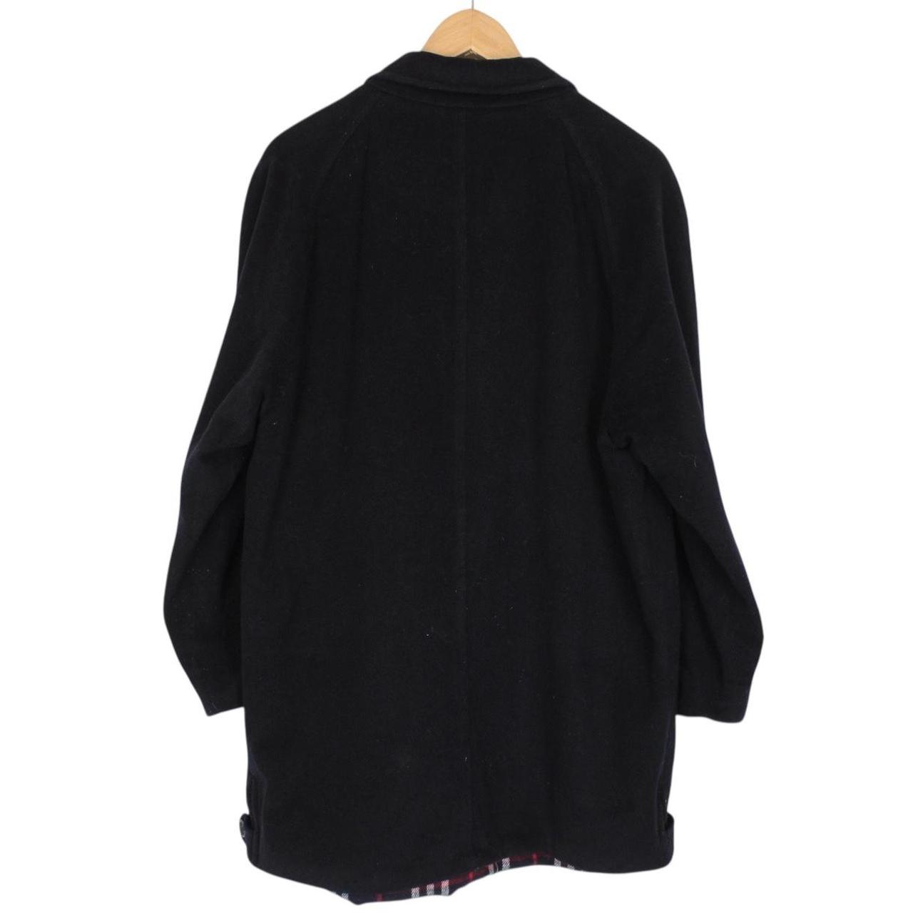 Vintage Burberry London Navy Blue Nova Check Lined Wool Jacket