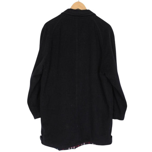 Vintage Burberry London Navy Blue Nova Check Lined Wool Jacket