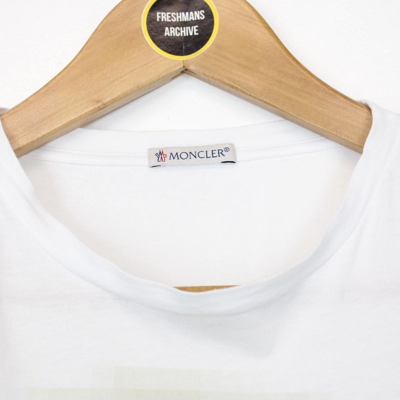 Moncler White Pixel Classic Logo Short Sleeve T-Shirt