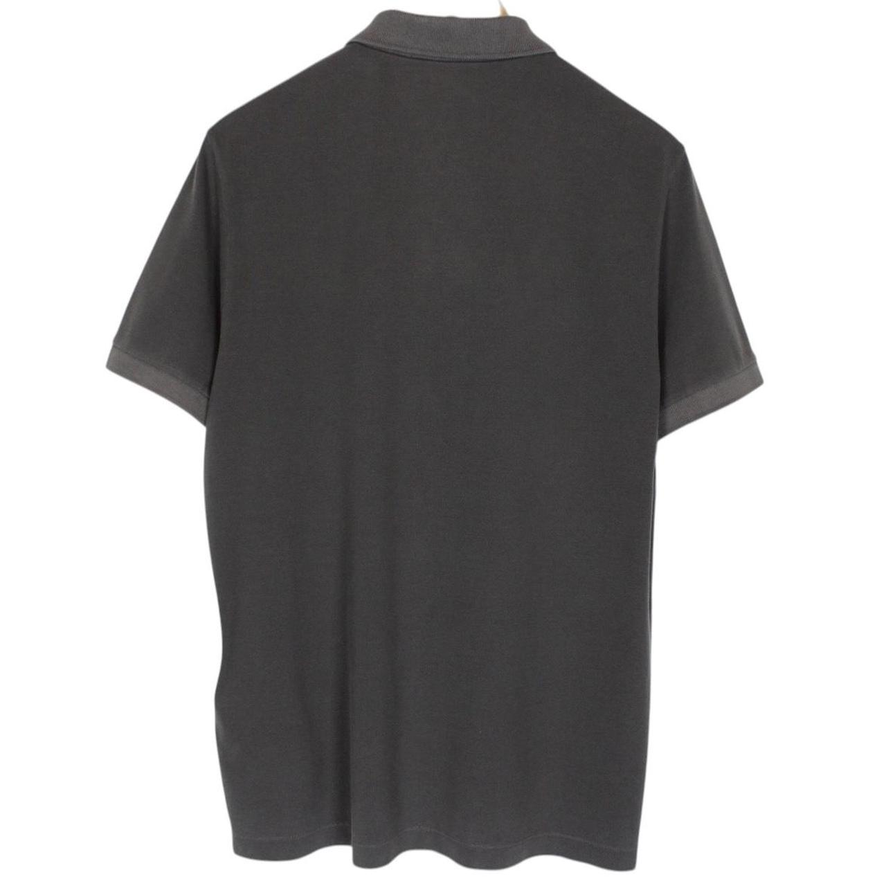 Stone Island Charcoal Grey Organic Cotton Short Sleeve Compass Polo Shirt