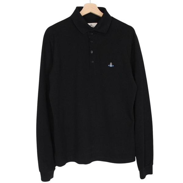 Vivienne Westwood Black Long Sleeve Orb Polo Shirt