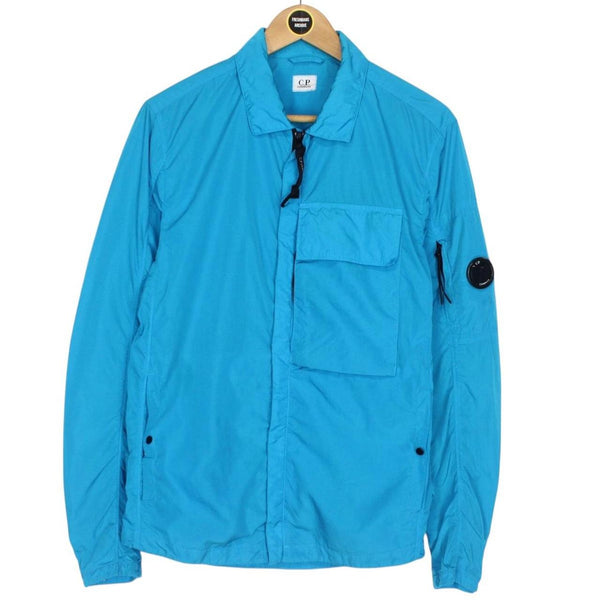 CP Company Blue Full Zip Chrome Nylon Garment Dyed Lens Jacket
