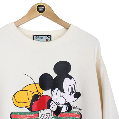 Gucci x Disney Cream Logo Print Cotton Sweatshirt Jumper