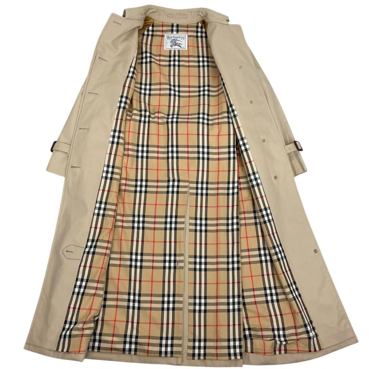 Vintage 90s Burberry Beige Single Breasted Belted Trench Coat