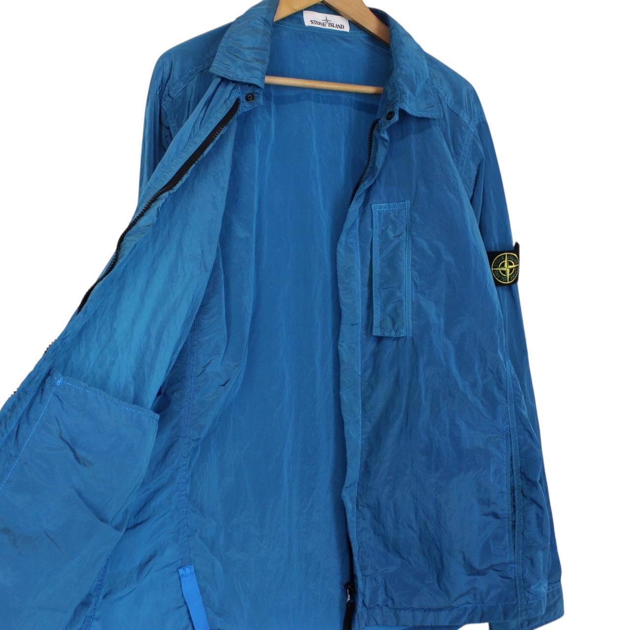 Stone Island SS 2018 Blue Full Zip Nylon Metal Overshirt Jacket