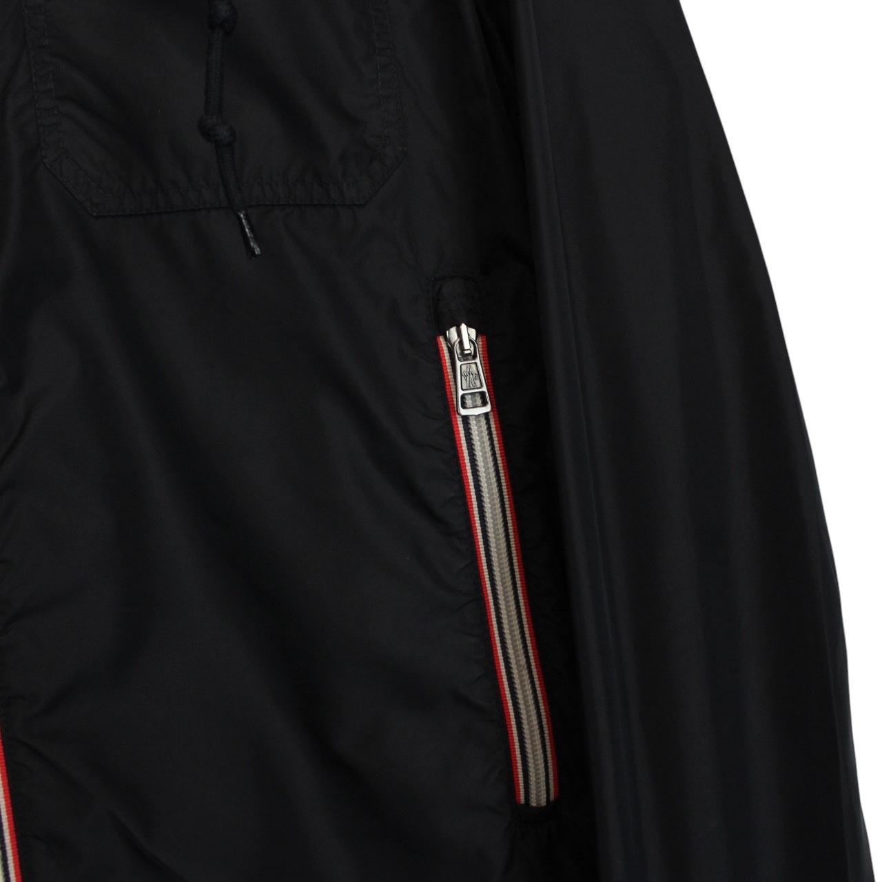 Moncler Lyon Black Full Zip Nylon Hooded Windbreaker Jacket