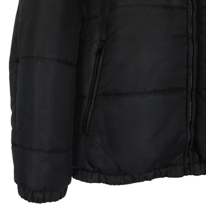Moschino Black Full Zip Logo Nylon Puffer Jacket