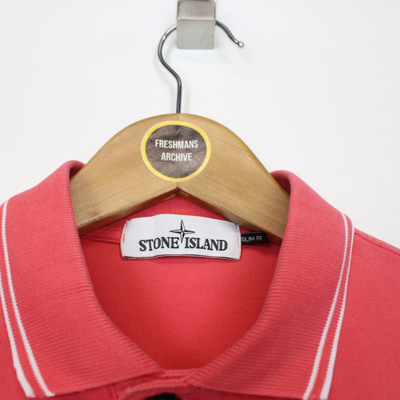 Stone Island Peach Short Sleeve Compass Polo Shirt