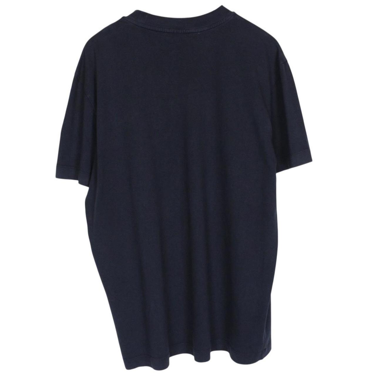 Moncler Navy Blue Logo Print Short Sleeve Cotton T-Shirt