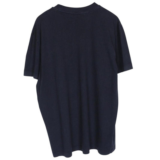Moncler Navy Blue Logo Print Short Sleeve Cotton T-Shirt