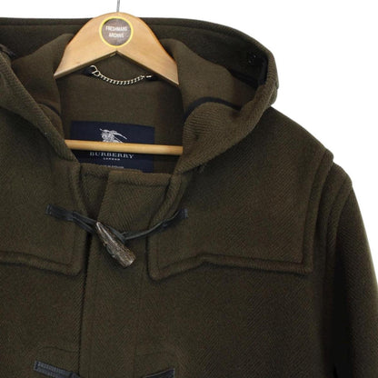 Vintage Burberry London Khaki Green Wool Duffle Coat
