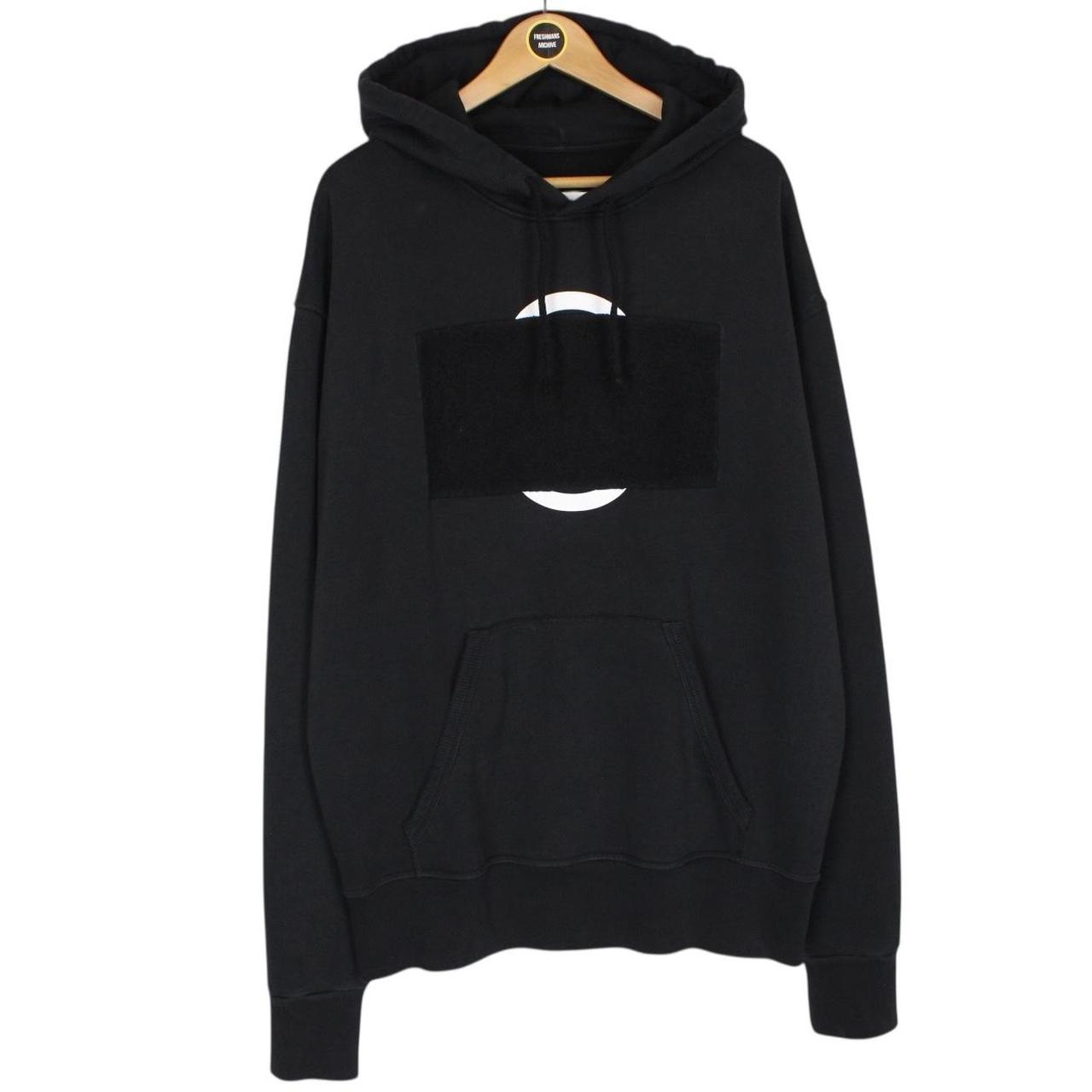 Maison Margiela MM6 Black Cotton Patch Hoodie Jumper
