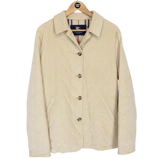 Vintage Burberry Beige Nova Check Cotton Quilted Corduroy Jacket
