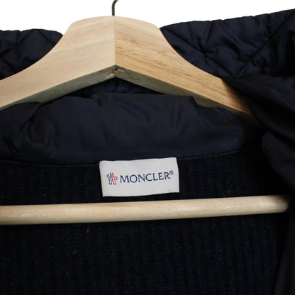 Moncler Navy Blue Full Zip Down Maglione Tricot Cardigan Jacket
