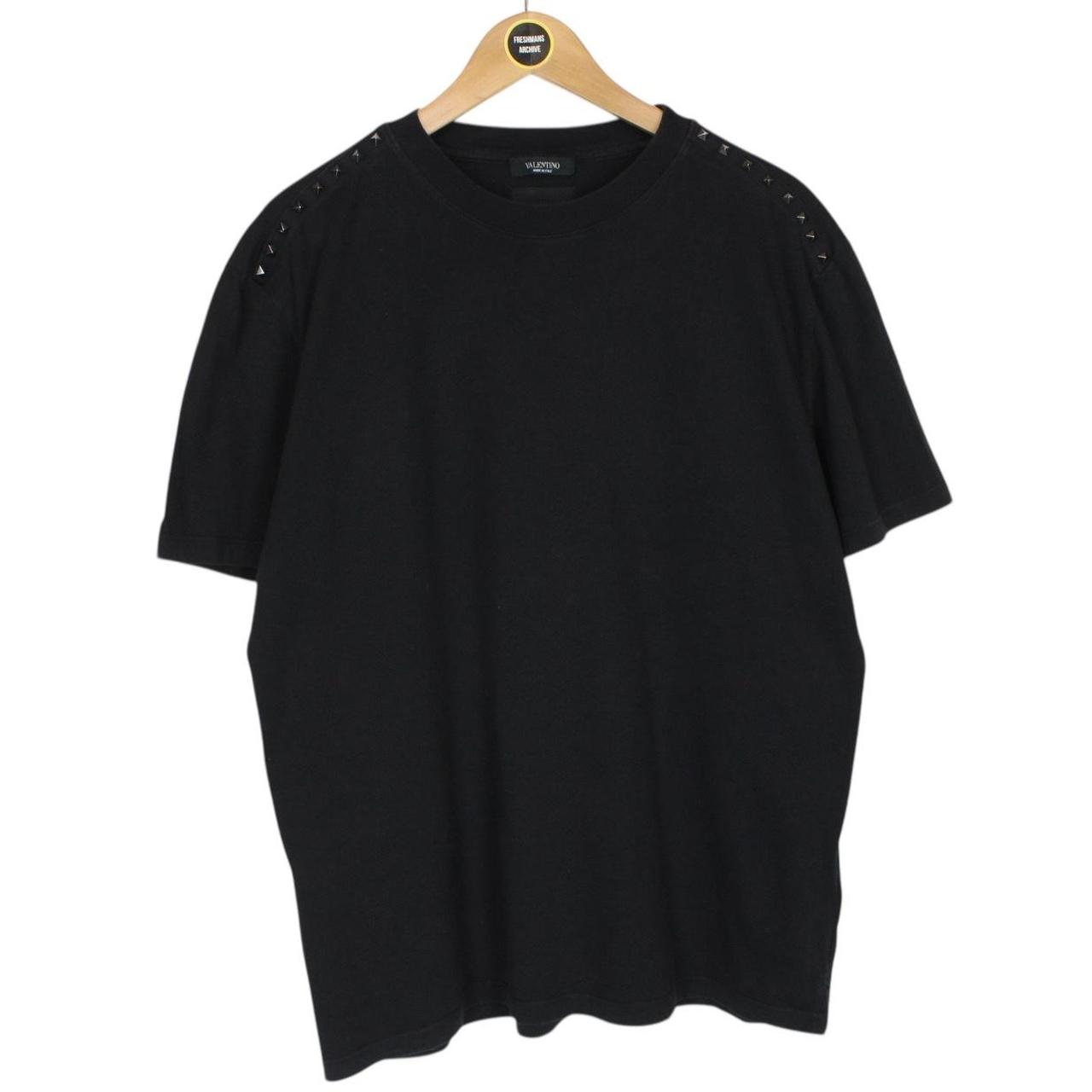 Valentino Black Rockstud Cotton Short Sleeve T-Shirt
