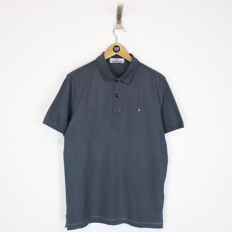 Stone Island SS 2021 Grey Short Sleeve Compass Polo Shirt