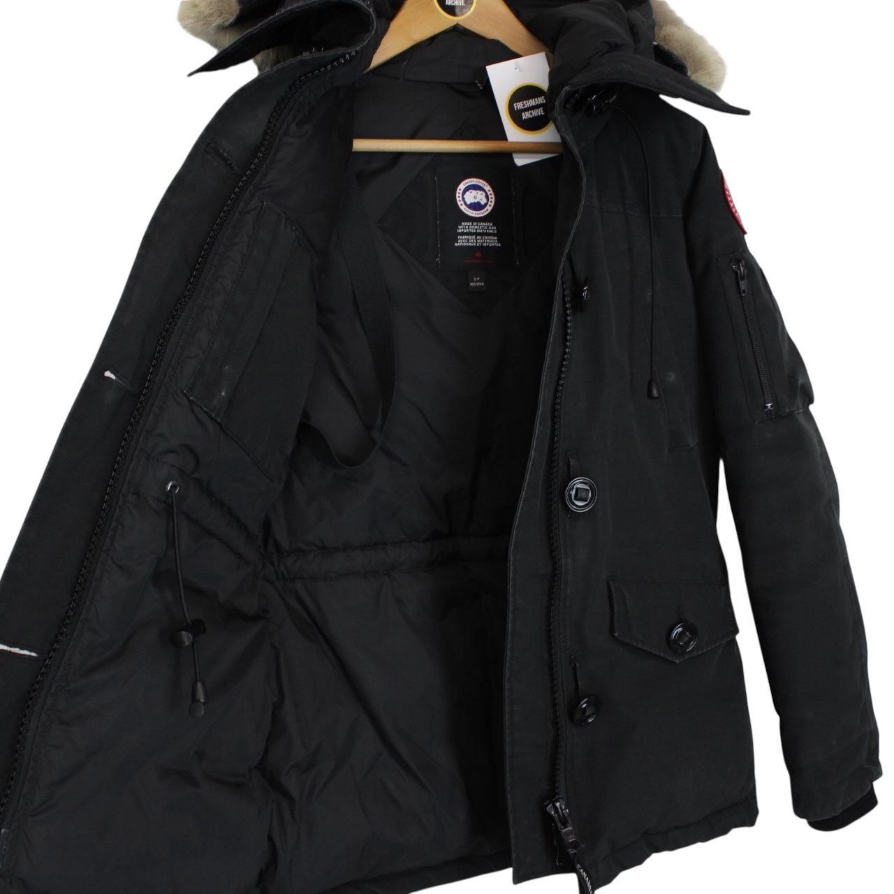 Canada Goose Black Montebello Parka Down Coat with Fur Trim