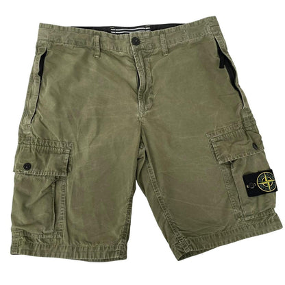 Stone Island SS 2022 Green Bermuda Cotton Cargo Shorts