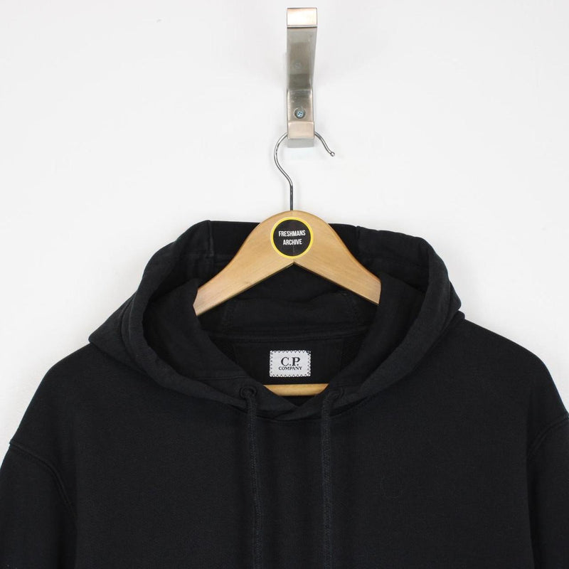 CP Company Black Cotton Lens Hoodie Jumper