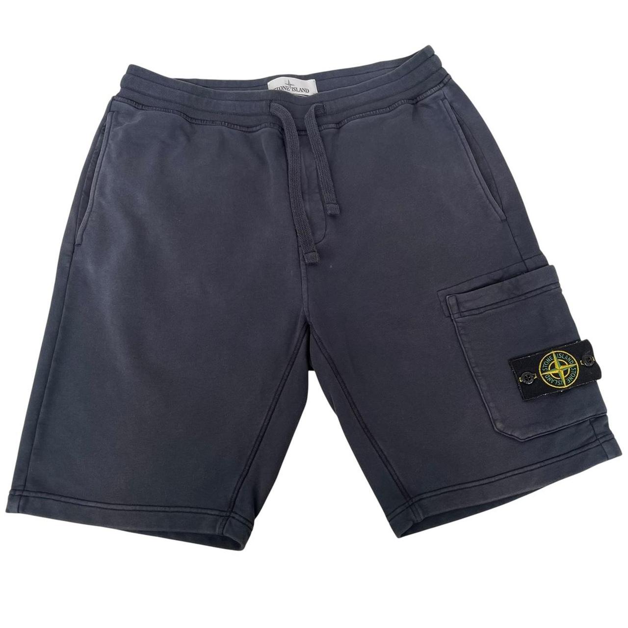 Stone Island SS 2021 Navy Blue Cotton Jogger Shorts