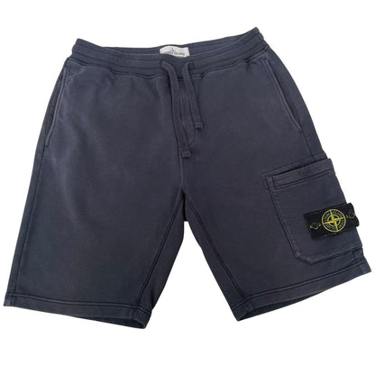 Stone Island SS 2021 Navy Blue Cotton Jogger Shorts