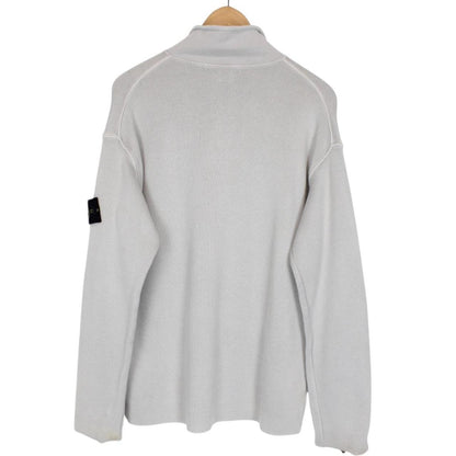 Vintage Stone Island AW 2005 Grey Cotton Knit 1/4 Zip Jumper