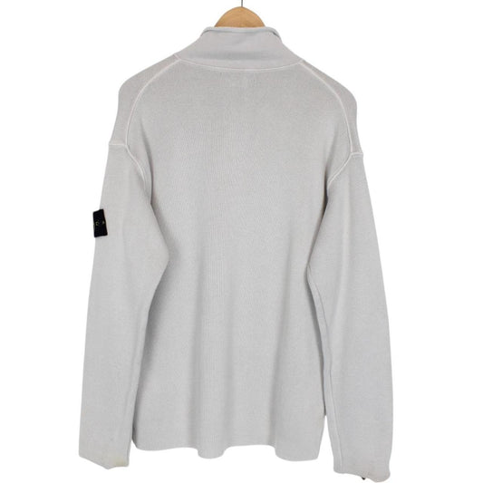 Vintage Stone Island AW 2005 Grey Cotton Knit 1/4 Zip Jumper