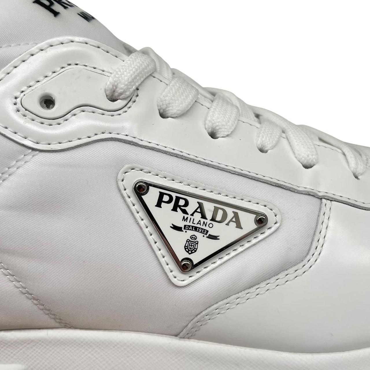 Prada Prax 01 White Re-Nylon and Leather Trainers
