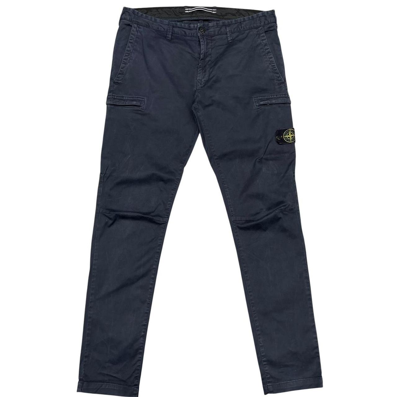 Stone Island AW 2021 Navy Blue Skinny Fit Cargo Trousers