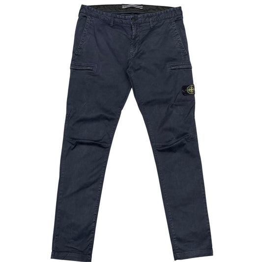Stone Island AW 2021 Navy Blue Skinny Fit Cargo Trousers