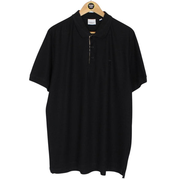 Burberry Black and Tan Nova Check Short Sleeve Cotton Polo Shirt